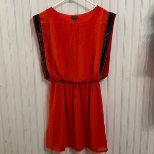 The Rage - Red Beaded Cocktail Party Dress - size small